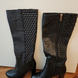 Chic Black Studded Heeled Boots